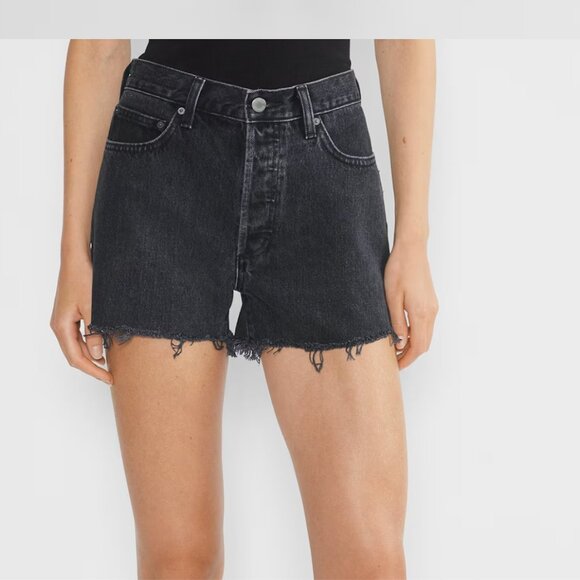 ARITZIA DENIM FORUM Washed Black The Ex Boyfriend Denim Shorts Size 27 - Picture 1 of 7